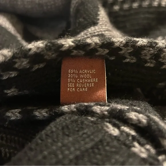 Black and Gray Poncho Sweater - Picture 5 of 5